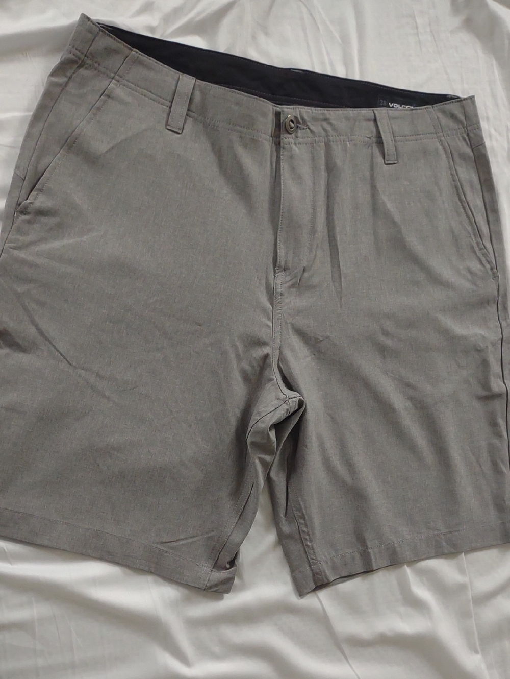 Volcom Men's Gray Flat Front Chino Shorts Kerosene